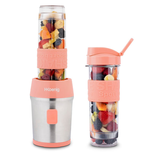 H.Koenig SMOO10 Mini Smoothie Maker H.Koenig Mini Standmixer Edelstahlklingen Rosa