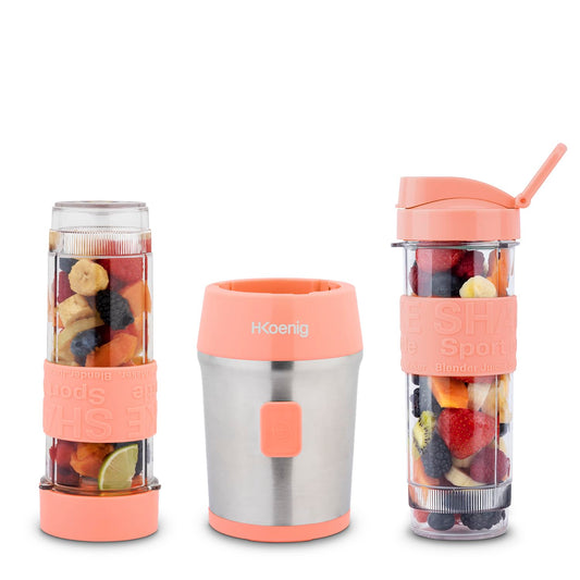 H.Koenig SMOO10 Mini Smoothie Maker H.Koenig Mini Standmixer Edelstahlklingen Rosa